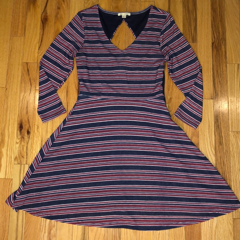 Francesca's Blue/White/Red Stripe Dress